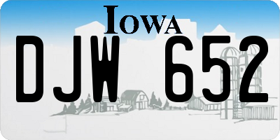 IA license plate DJW652