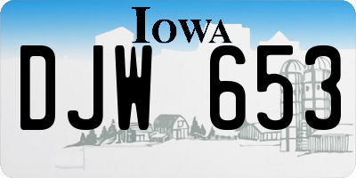 IA license plate DJW653