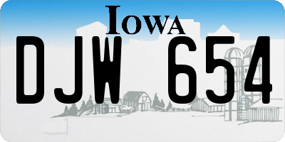 IA license plate DJW654