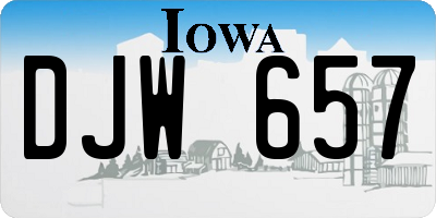 IA license plate DJW657