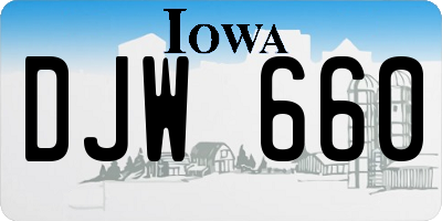 IA license plate DJW660