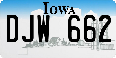 IA license plate DJW662