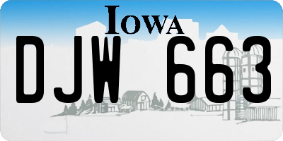 IA license plate DJW663