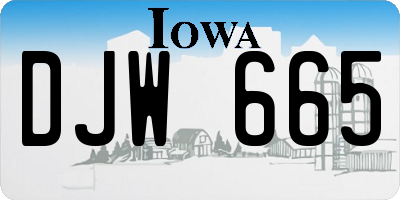 IA license plate DJW665