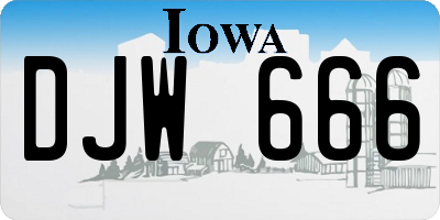 IA license plate DJW666