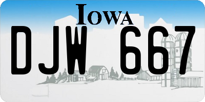 IA license plate DJW667