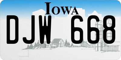IA license plate DJW668