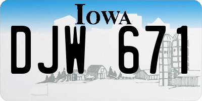 IA license plate DJW671