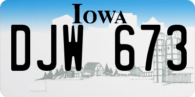 IA license plate DJW673