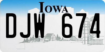 IA license plate DJW674