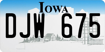 IA license plate DJW675