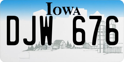 IA license plate DJW676