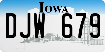 IA license plate DJW679