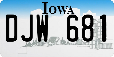 IA license plate DJW681