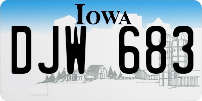 IA license plate DJW683