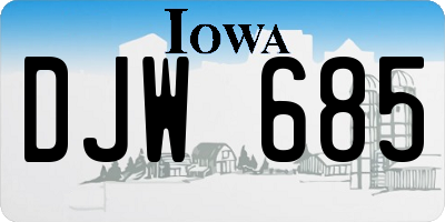 IA license plate DJW685