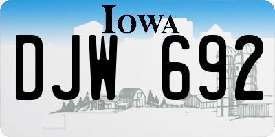 IA license plate DJW692