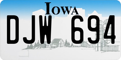 IA license plate DJW694