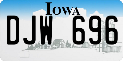 IA license plate DJW696