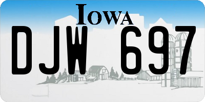 IA license plate DJW697