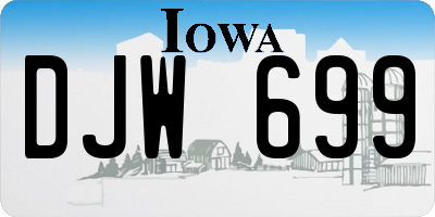 IA license plate DJW699
