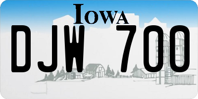 IA license plate DJW700
