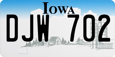 IA license plate DJW702