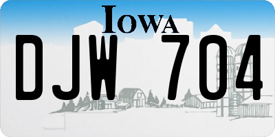 IA license plate DJW704