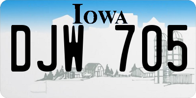 IA license plate DJW705