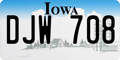 IA license plate DJW708