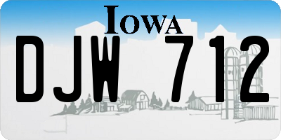 IA license plate DJW712
