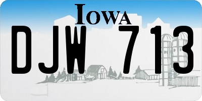 IA license plate DJW713