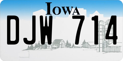 IA license plate DJW714