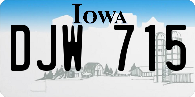 IA license plate DJW715