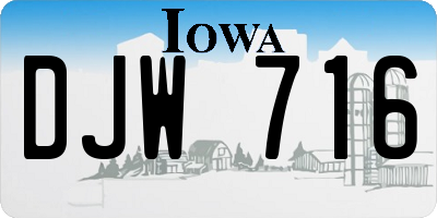 IA license plate DJW716