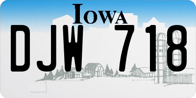 IA license plate DJW718
