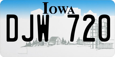 IA license plate DJW720