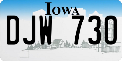 IA license plate DJW730