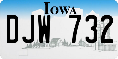 IA license plate DJW732