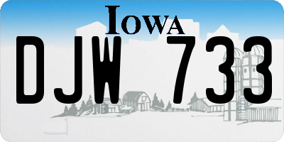 IA license plate DJW733