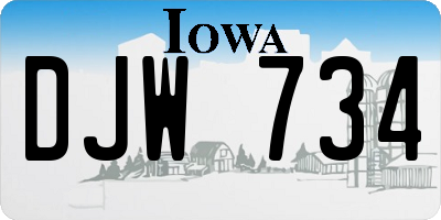 IA license plate DJW734