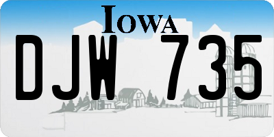 IA license plate DJW735