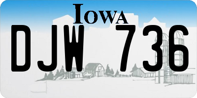 IA license plate DJW736