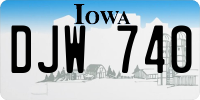 IA license plate DJW740