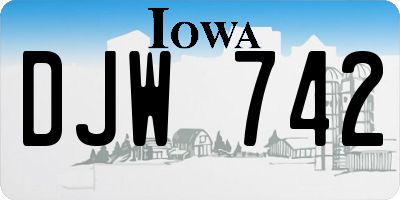 IA license plate DJW742