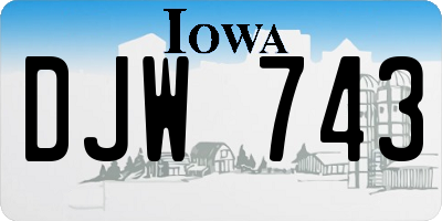 IA license plate DJW743