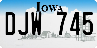 IA license plate DJW745