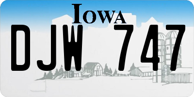 IA license plate DJW747