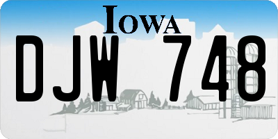 IA license plate DJW748