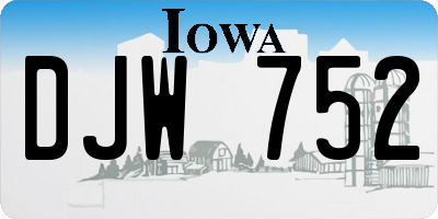 IA license plate DJW752